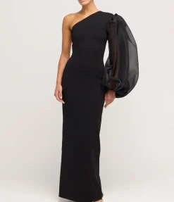 Hudson Crepe Knit Maxi Dress in Black