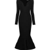 Isa Crepe Knit Midi Dress in Black