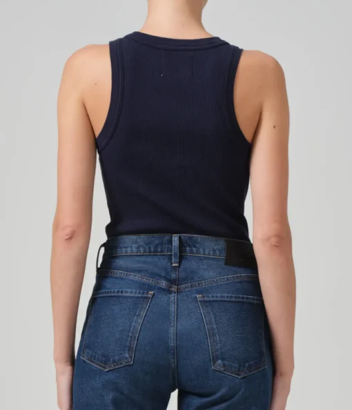 Isabel Rib Tank in Navy