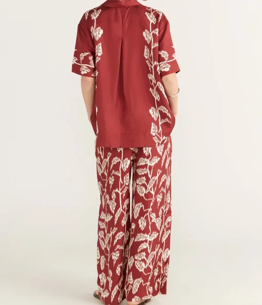 Isola Silk Trouser in Burgundy Vine