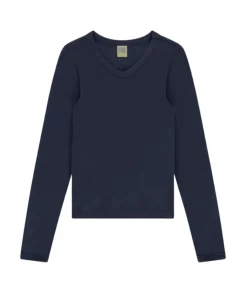 Jill Long Sleeve Tee in Navy