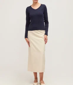 Jill Long Sleeve Tee in Navy