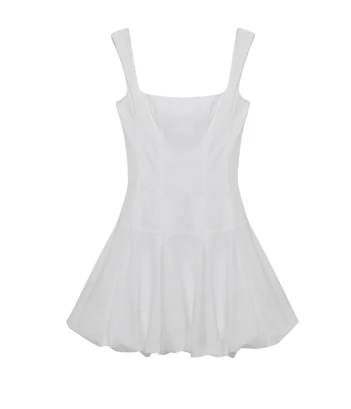 Juni Tank Bubble Mini Dress in White