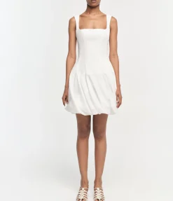 Juni Tank Bubble Mini Dress in White