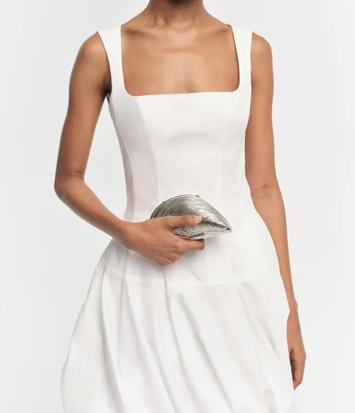 Juni Tank Bubble Mini Dress in White
