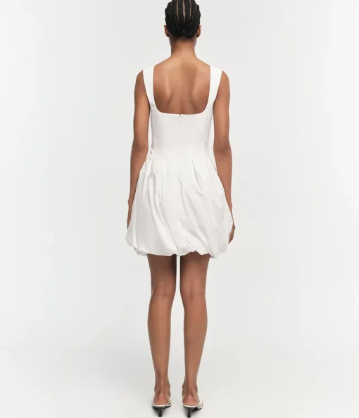 Juni Tank Bubble Mini Dress in White