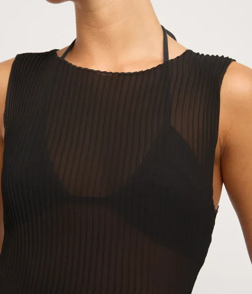 Knife Pleated Dress in Black