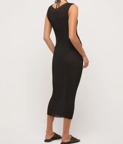 Knife Pleated Dress in Black