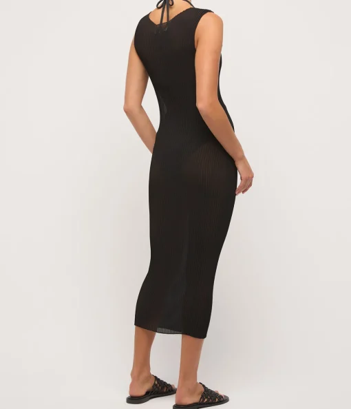 Knife Pleated Dress in Black