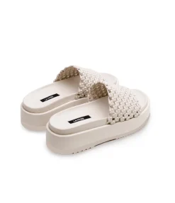 Knotted Platform Slide in Milk