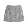 Larissa Embelished Mini Skirt in Heather Gray