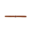 Lauren Leather Belt in Tan and Silver