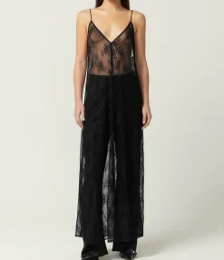 Longline Lace Cami in Black