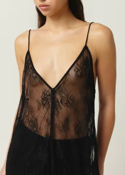Longline Lace Cami in Black