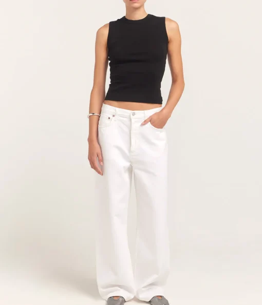 Low Slung Baggy Jean in Milkshake
