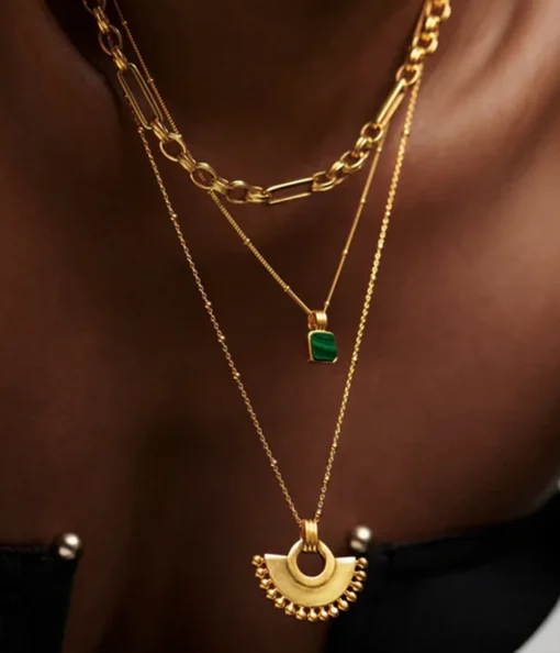 Lucy Williams Square Malachite Necklace