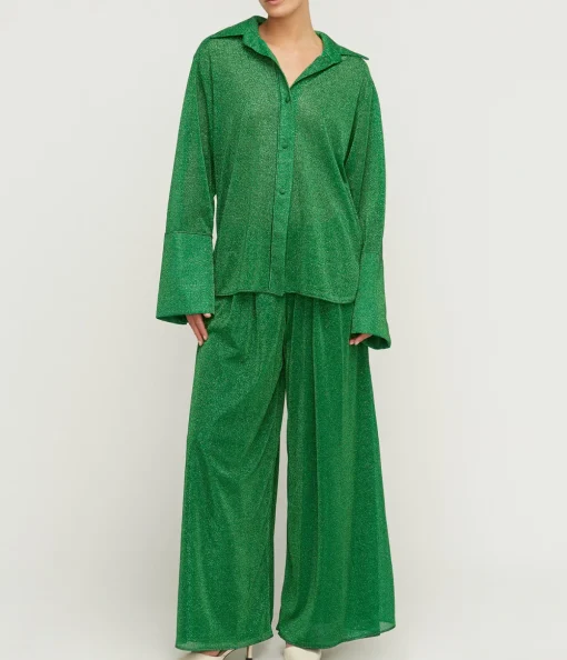 Lumiere Wide Leg Pants in Emerald Green