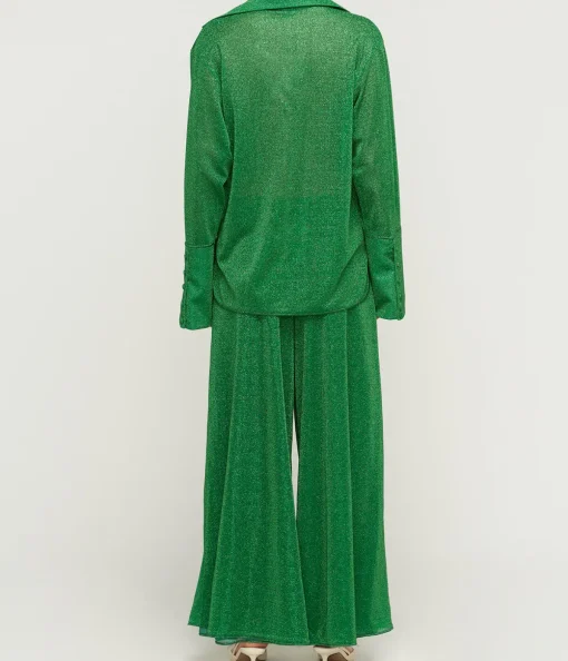Lumiere Wide Leg Pants in Emerald Green