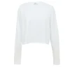 Mason Cropped Long Tee in White