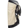 Mathise Sarong in Ecru and Noir Stripe