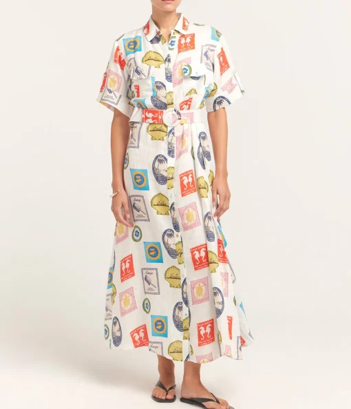 Memento Dress in Holiday Stamp