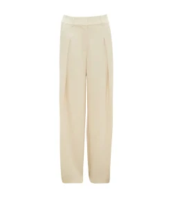 Mercer Pleated Pant in Ecru