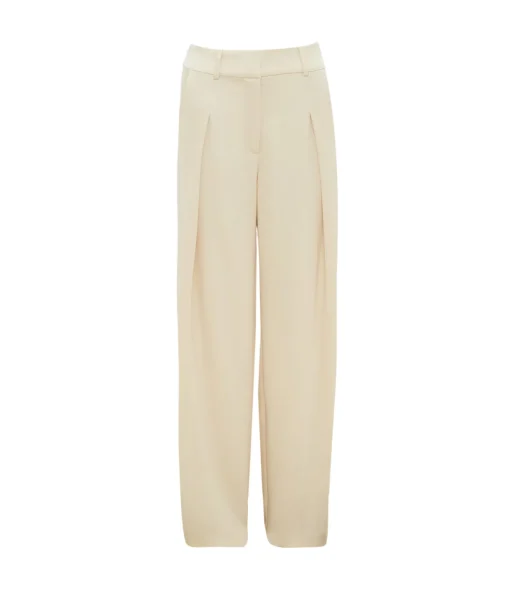 Mercer Pleated Pant in Ecru
