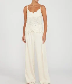 Mercer Pleated Pant in Ecru
