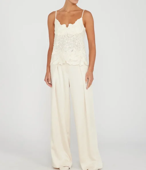 Mercer Pleated Pant in Ecru