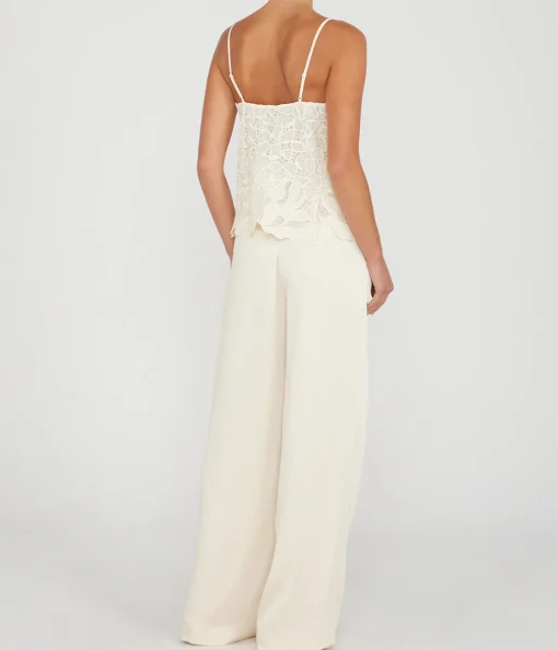 Mercer Pleated Pant in Ecru