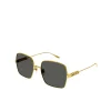 Metal Cube Rectangle Sunglasses in Gold