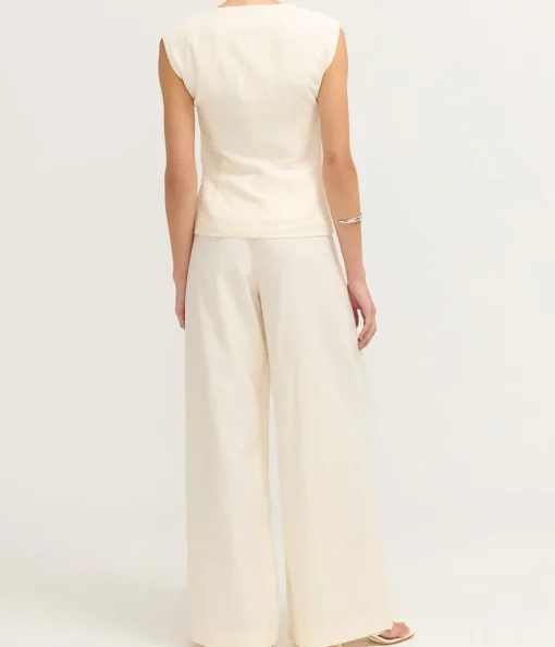 Minimal Fold Trousers in Ivory
