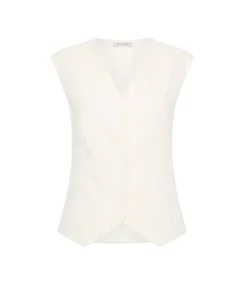 Minimal Tailored Vest in Ivory
