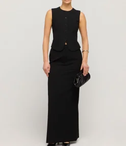 Minter Tailored Maxi Skirt in Black