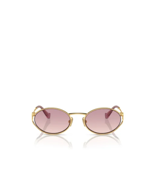 Miu Miu Oval Sunglasses in Gold