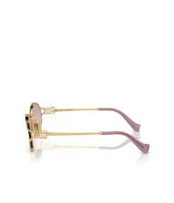 Miu Miu Oval Sunglasses in Gold