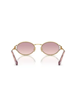 Miu Miu Oval Sunglasses in Gold