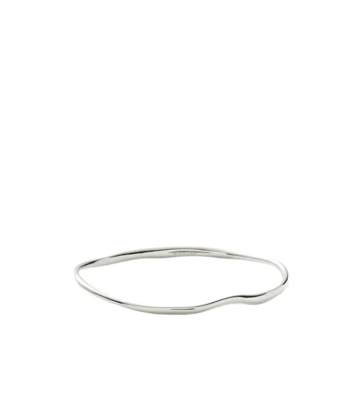 Molten Ripple Bangle in Silver