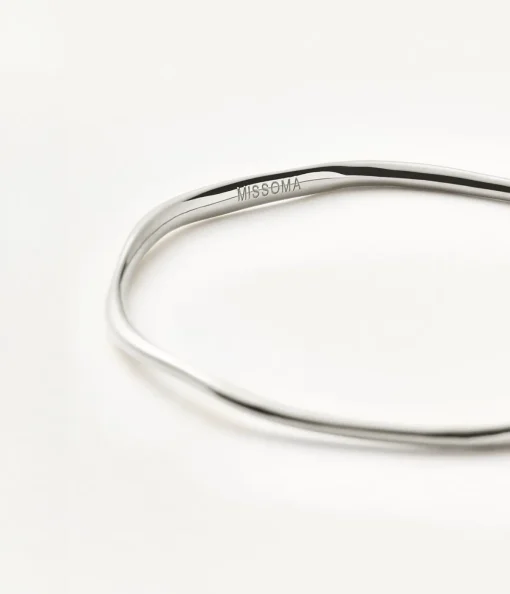 Molten Ripple Bangle in Silver