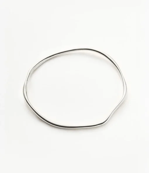 Molten Ripple Bangle in Silver
