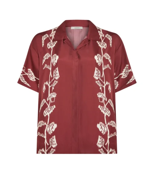 Montauk Silk Shirt in Burgundy Vine
