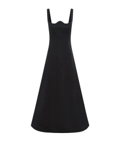 Odette Midi Dress in Ebony