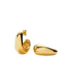 Organic Dome Hoop Earrings in Gold