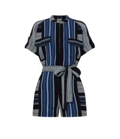 Orpheus Playsuit Dress in Delos Stripe
