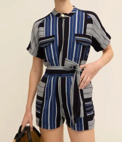 Orpheus Playsuit Dress in Delos Stripe