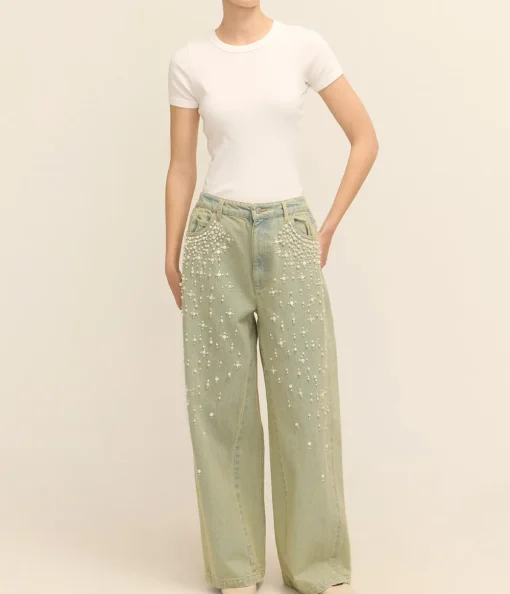 Perlette Denim Pants in Blue