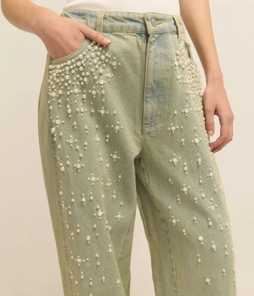 Perlette Denim Pants in Blue