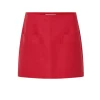 Pocket Detail Mini Skirt in Red