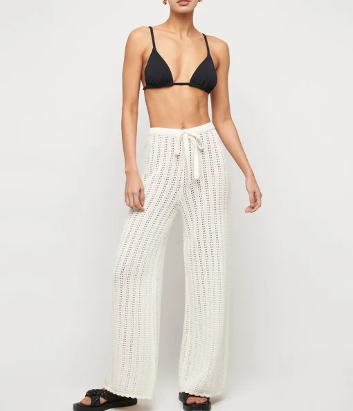 Pointelle Culotte Pants in Seashell
