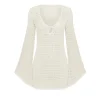 Pointelle Keyhole Mini Dress in Seashell